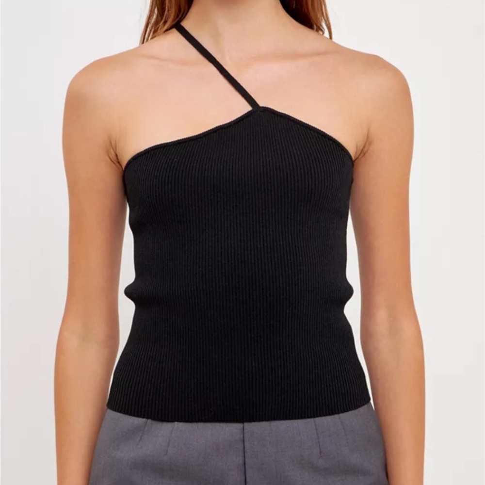 Black Knit Tank Top